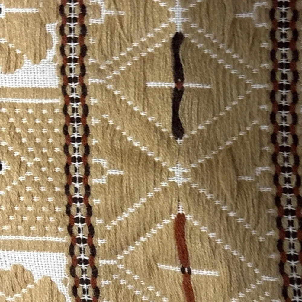 Vintage Rukotvorine Zagreb Croatian Hand Woven Blanket Throw Folk Motifs 1981